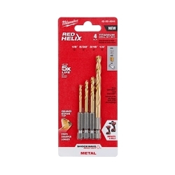 Shockwave 4pc. Red Helix Titanium, Drill Bit Set