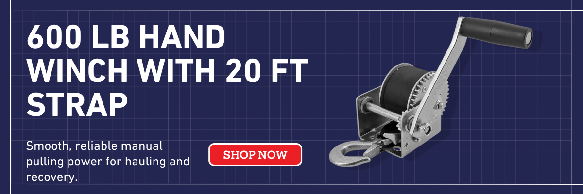 Heavy-duty electric winch suitable for ATVs, utility trailers, and small boats.