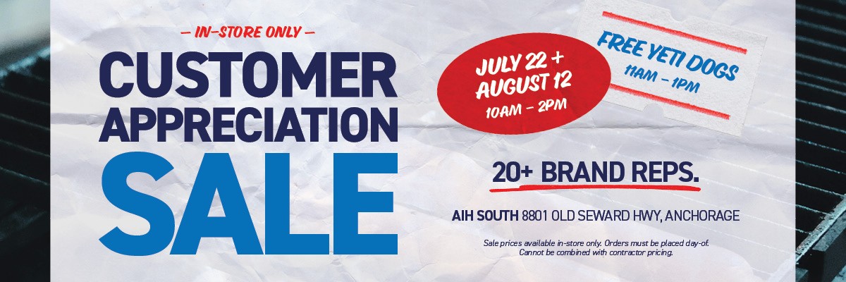 Shop the Customer Appreciation Sale for exclusive deals on tools, outdoor equipment, and hardware supplies.