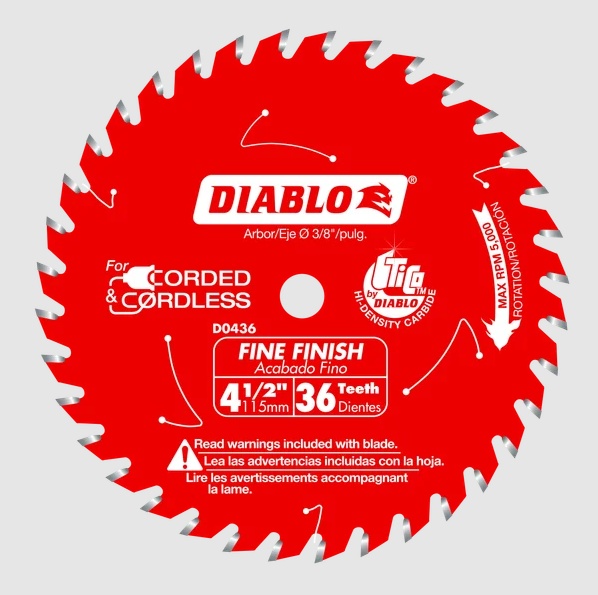 Diablo® D0436X 4-1/2 in Cordless Trim Saw Blade
