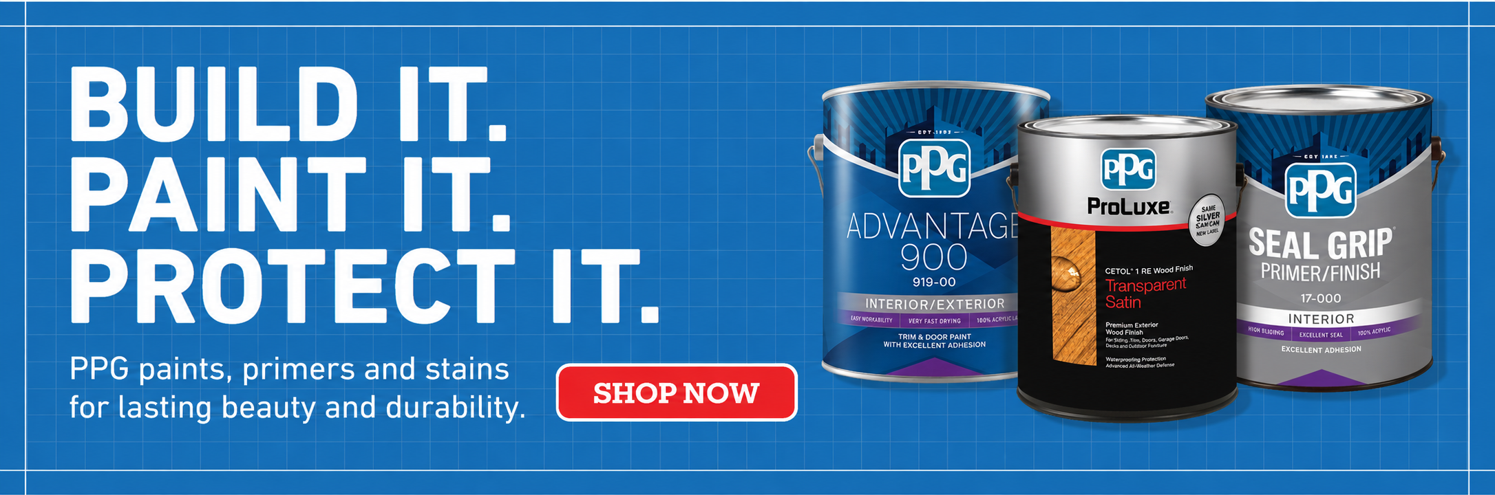 Shop PPG paints, primers, and stains for interior, exterior, and wood finishing projects.