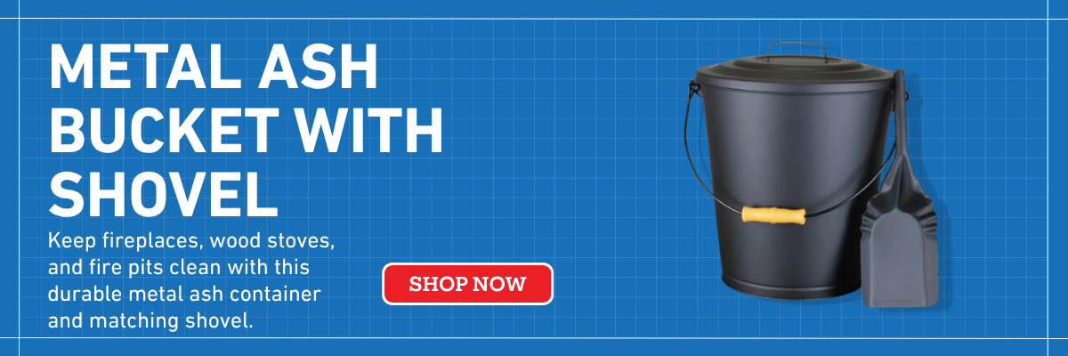 Shop metal ash bucket with shovel. Keep your fireplace, wood stove, pellet stove, or fire pit clean with this ash container.