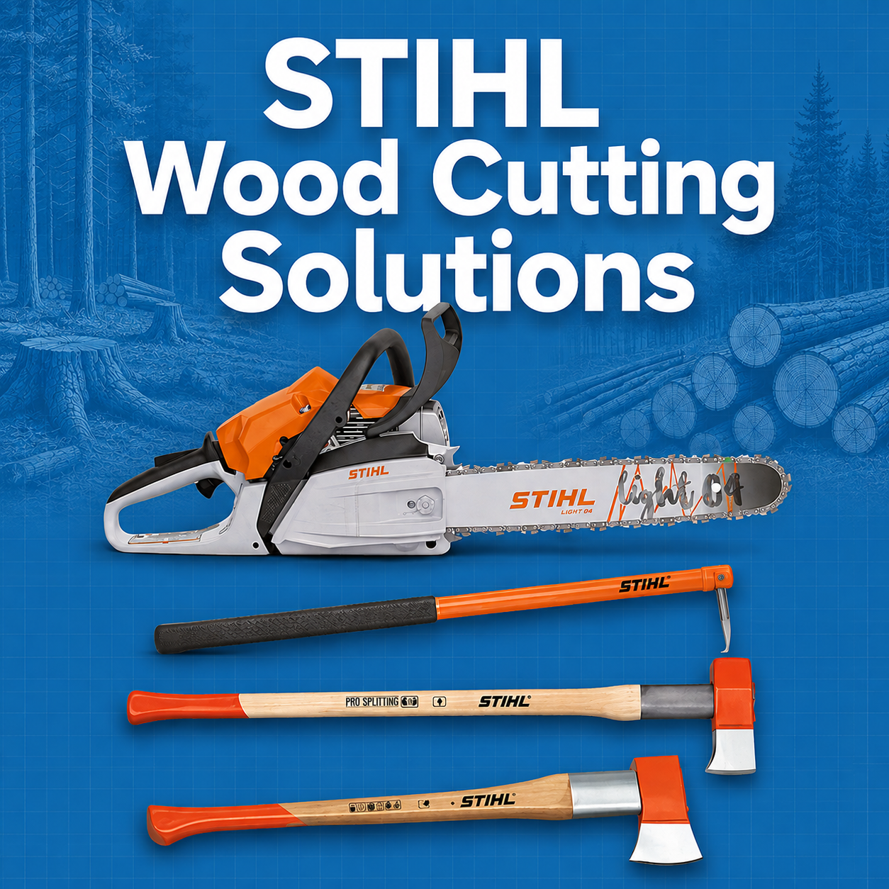 Shop STIHL Wood Cutting Solutions for reliable chainsaws, cutting tools, and equipment built for professional and outdoor wood-cutting tasks.